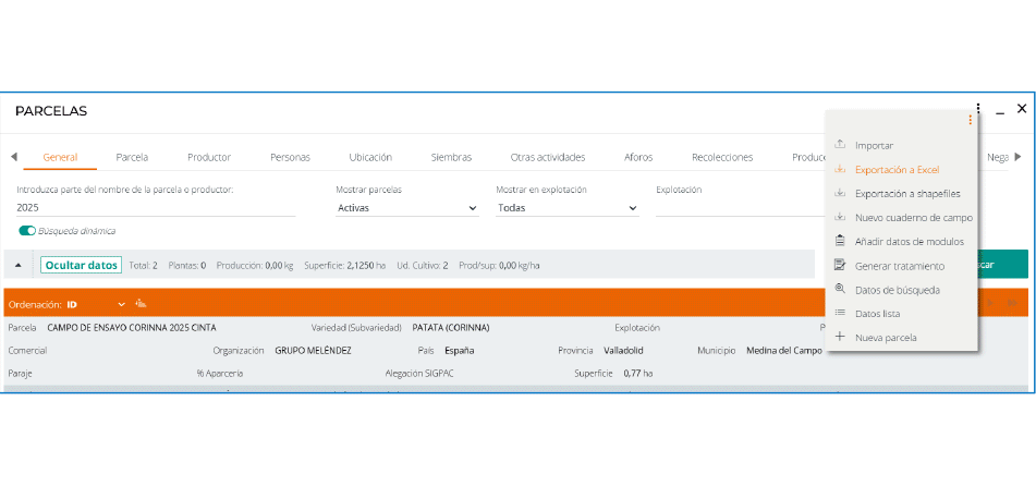 Registro de datos agronómicos con VisualNACert